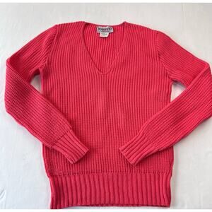 Rosanna By George Matyas Vintage Acrylic salmon V-Neck Sweater women’s Medium